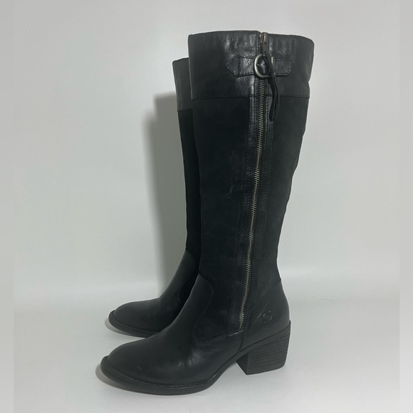 Born Uchee Black Leather Suede Tall Boot 7.5M - Picture 4 of 11
